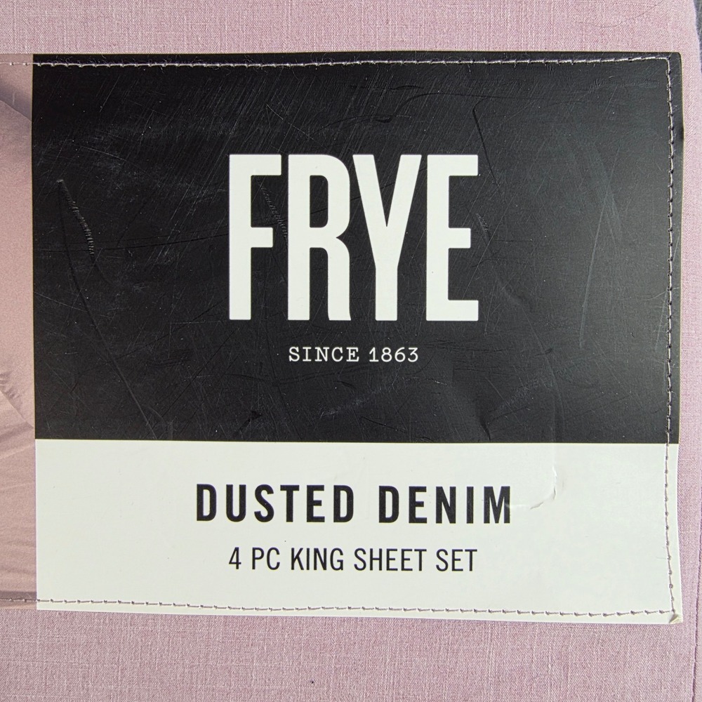 FRYE Dusted Denim‎ Extra Comfort Blend 4 PC King Sheet Set